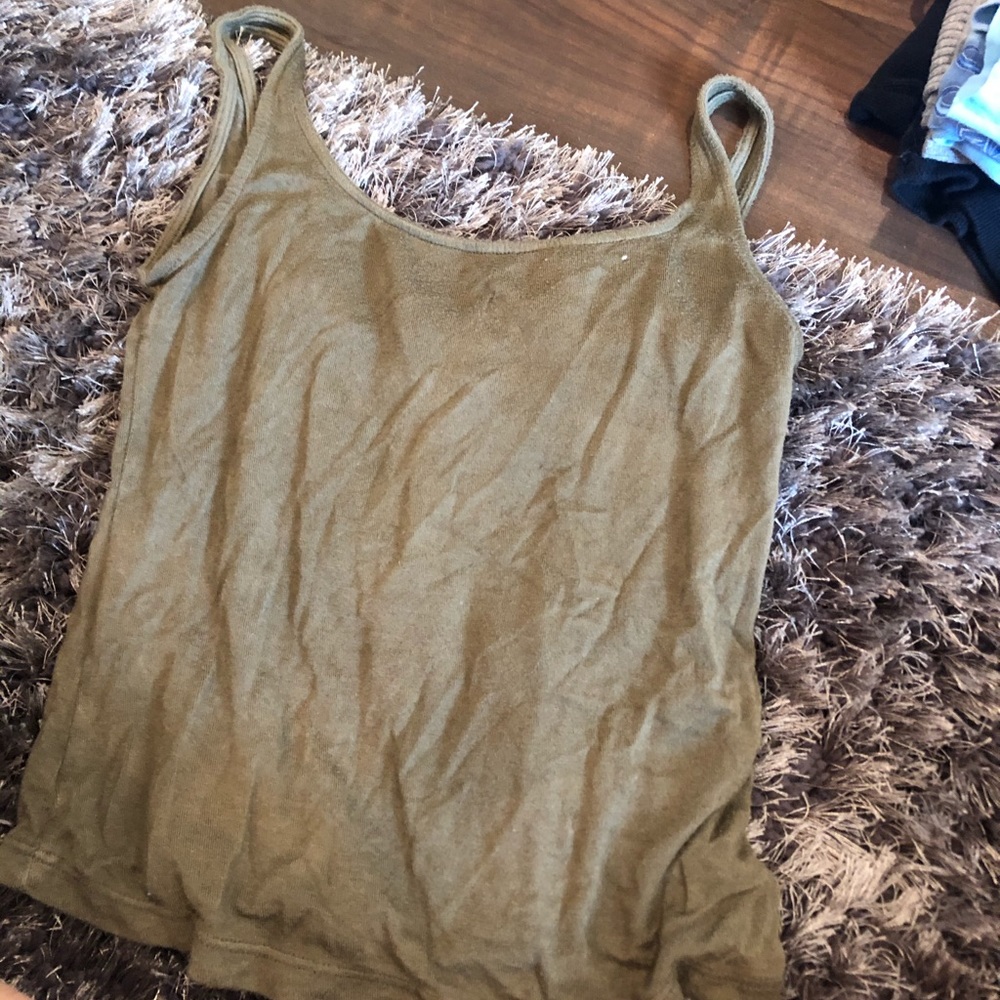 Brandy Melville army green crop top tank top
